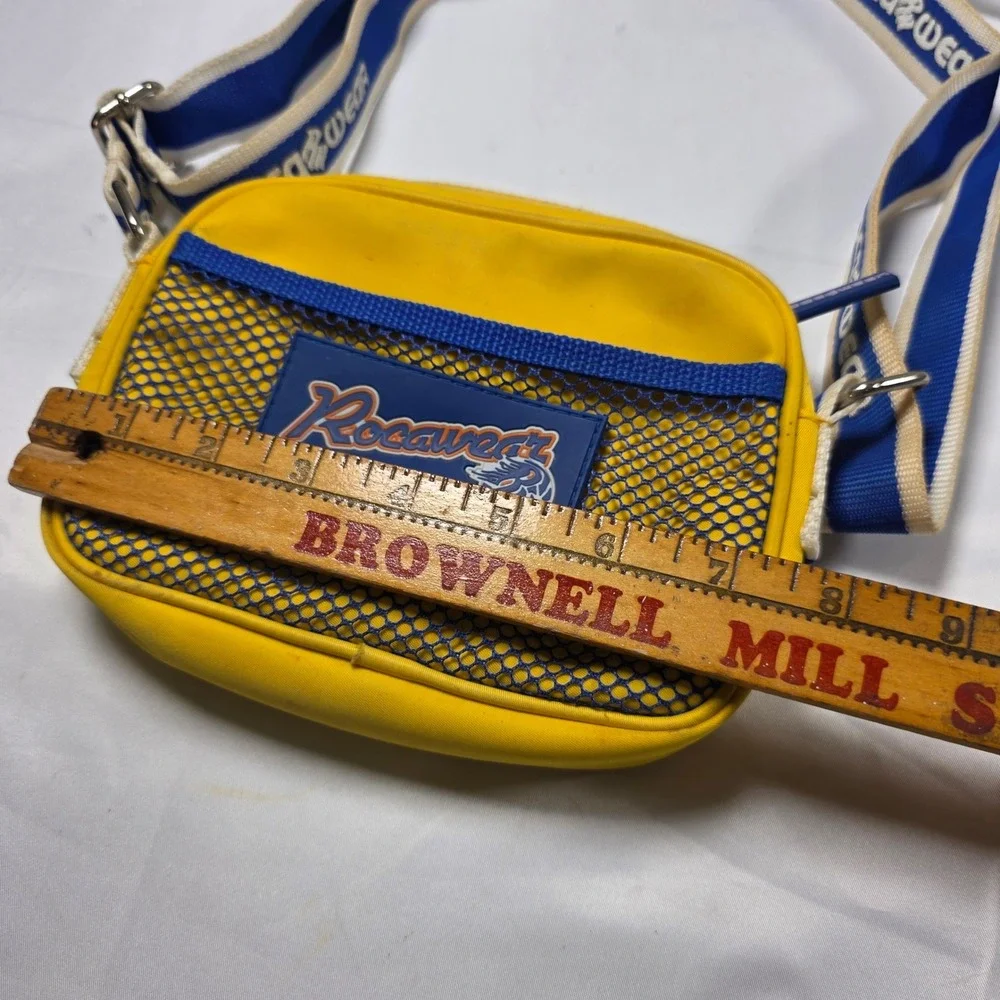 Rare Vintage Rocawear Flames Crossbody Bag Yellow Blue Y2K Hip Hop Messenger Bag